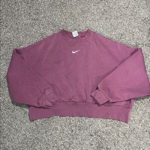Nike Mauve oversized crew Sweatshirt with White Logo